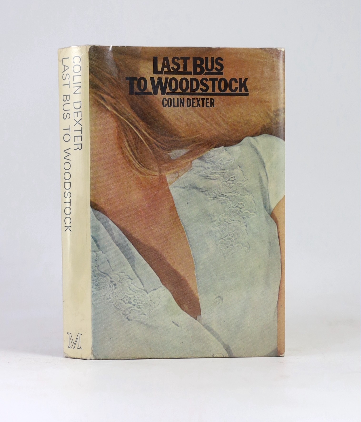 Dexter, Colin - Last Bus to Woodstock, 1st edition, signed on title page by the author, 8vo, original cloth in clipped d/j, with usual uniform page yellowing to text block and edges, Macmillan, London, 1975